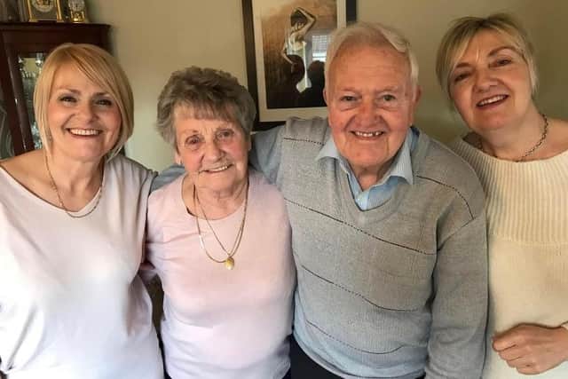 Peter, alongside wife Maureen, with daughters Julie and Vicky.