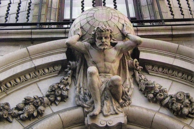 This fine figure was located above the main entrance to Atlas House on King Street in the city centre. He and his companions, which included sculptured heads of Native Americans, had been spruced up when the building was renovated in the 1980s.