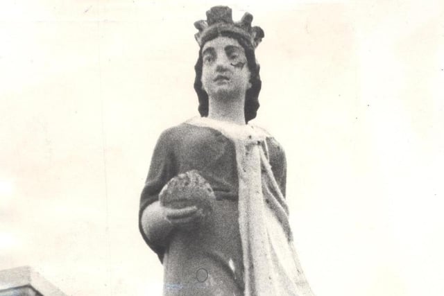 This queen, pictured in June 1969, took pride of place on the roof of an electrical showroom at the junction with Merrion Street. The figure was of Queen Victoria when she was aged 18 to 23.