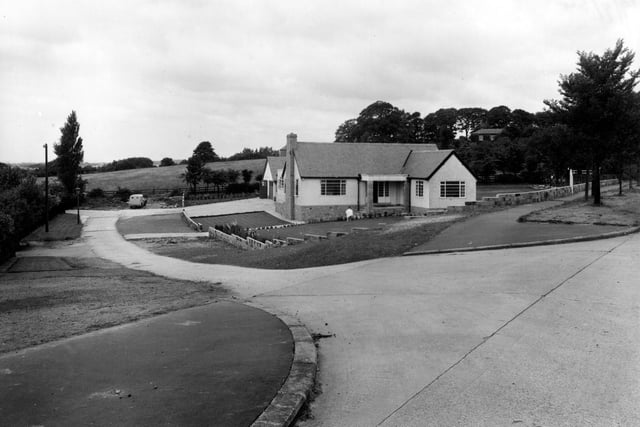 Looking south west down The Fairway from Alwoodley Lane in July 1954.