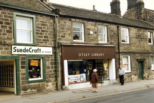 Boroughgate showing the former Otley Library premises in the centre. This library has since been transferred to a new building on Nelson Street, which opened in 2006