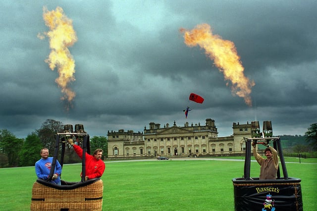 Testing the burners at Harewood House ahead of a Balloons and Kites Festival. Pictured, from left, are Ian Mcleod and David Farrer then Pete Dalby.