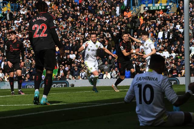 BIG GOAL - Jack Harrison opened the scoring for Leeds United in the first half, but they were held to a 1-1 draw at Elland Road by Southampton. Pic: Jonathan Gawthorpe