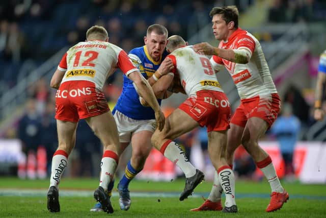 Cameron Smith on the attack for Rhinos. Picture by Bruce Rollinson.