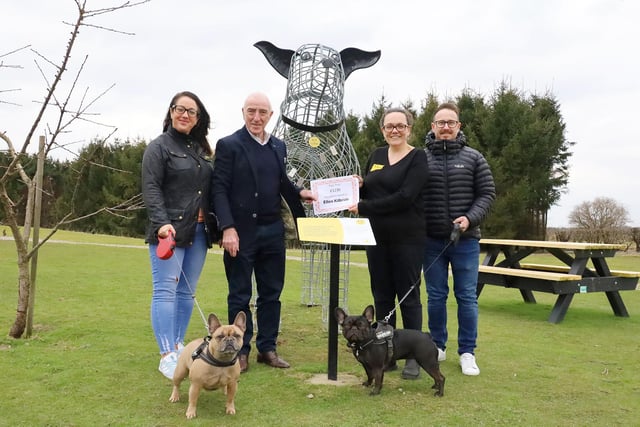 The rehoming centre was visited by Mr Duncan Kilbride, his son Sean and daughter Amy who, along with their dogs Annie and Darcy, presented a cheque for £1,230. The funds were raised in memory of Mr Kilbride’s beloved wife Ellen who passed away recently. Mr Kilbride said: “The donation from friends and family who attended Ellen’s funeral reflects the respect we all have for her passion for Dogs. Her belief was that £50 spent on flowers that merely lasted a week could feed and look after many homeless dogs for months.”