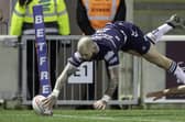Luke Briscoe scored a try hat-trick in Featherstone Rovers' 44-18 Betfred Championship win over Sheffield Eagles. Picture: Allan McKenzie/SWpix.com.