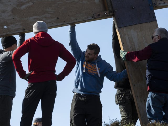 50 volunteers from churches around the town came together to carry the cross up the hill