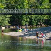 The pebble beaches on the River Wharfe, Ilkley