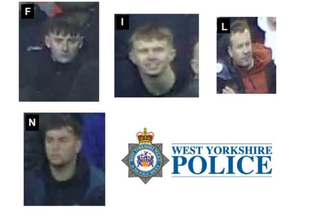 Officers are asking for the public’s help to identify four remaining suspects, pictured (Photo: WYP)