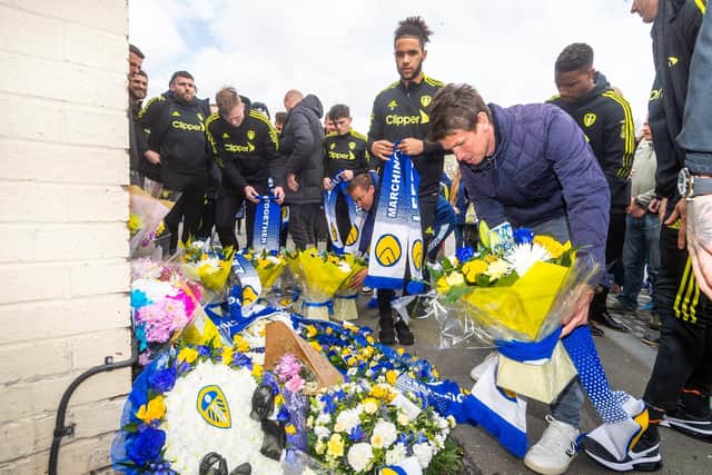Leeds United pay tribute to Chris Loftus and Kevin Speight. Pic: James Hardisty.