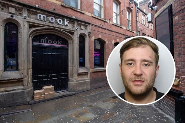 Mook Bar in Leeds city centre and, inset, Leighton Wood.