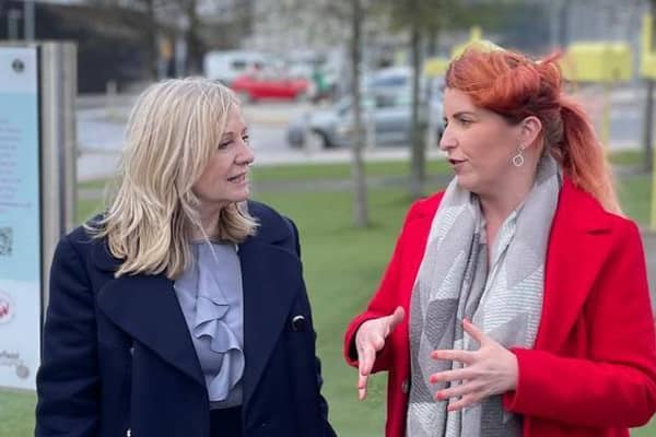 On a visit with Mayor Tracy Brabin, to Wakefield, Labour’s Shadow Transport Secretary, Louise Haigh MP, accused the government of breaking their promises to the North. Picture: Danny Coyne.