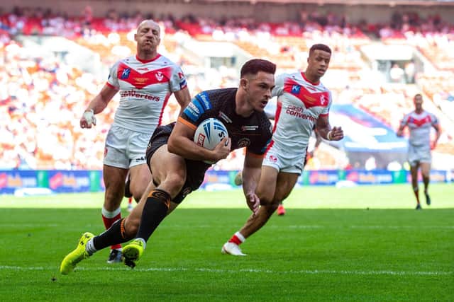 Niall Evalds was a try scorer when Tigers lost to St Helens at Wembley last year. Picture by Bruce Rollinson.