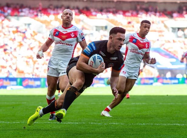 Niall Evalds was a try scorer when Tigers lost to St Helens at Wembley last year. Picture by Bruce Rollinson.