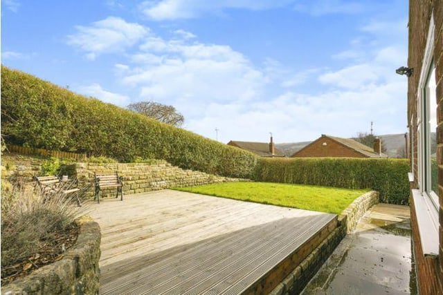 The bungalow sits on a large plot and has a substantial garden to the side and the rear that offer views of the Chevin across the Wharfe valley.