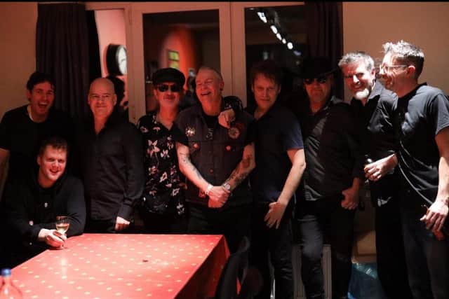 The Mission and Salvation backstage in Europe on their 2020 tour (Photo: Jon Rimmer)