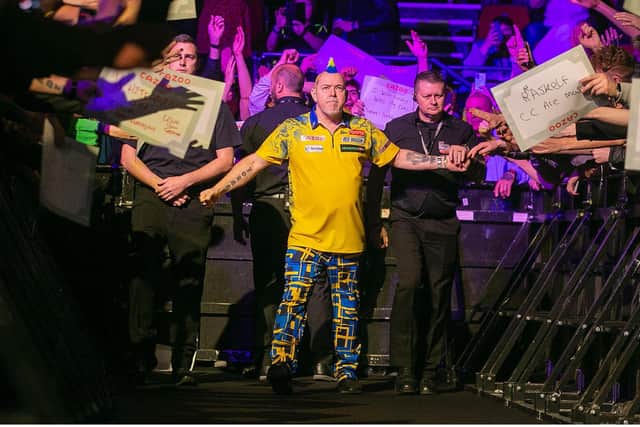 Peter Wright prepares to take to the stage in Leeds on Thursday night. Picture by Simon O'Connor/PDC.