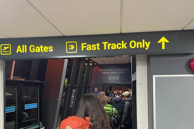 Holidaymakers continued to face long queue times at Leeds Bradford Airport this weekend.
