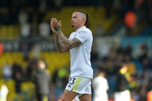 ANOTHER POINT: Leeds United's England international star Kalvin Phillips applauds the fans after last weekend's 1-1 draw against Southampton at Elland Road. Picture by Jonathan Gawthorpe.