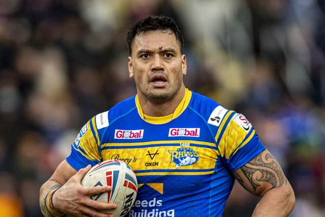 Leeds Rhinos' Zane Tetevano will be available to face Huddersfield Giants on Thursday after serving a two-match suspension. Picture: Tony Johnson.