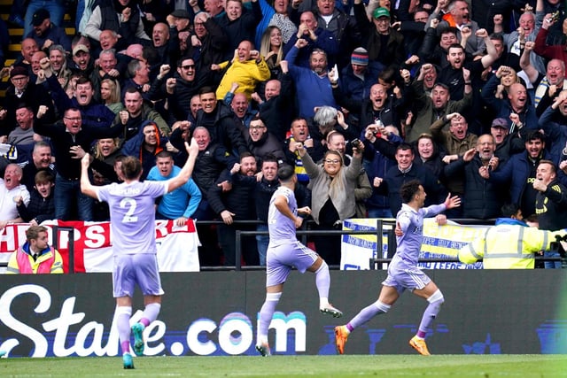 As Rodrigo puts Leeds United 2-0 up at Watford, shortly after Watford had squandered a fine chance to level through Ismaila Sarr.
Picture by John Walton/PA Wire.