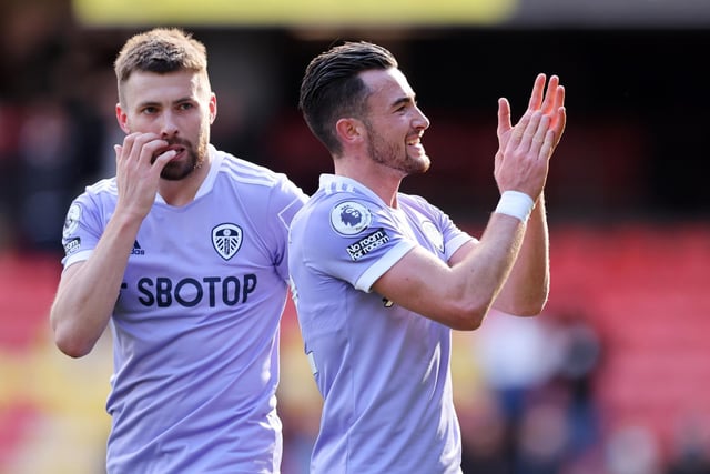 For Leeds United's fans from Jack Harrison, right, and Stuart Dallas, left. 
Photo by BEN STANSALL/AFP via Getty Images.