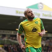 HUGE WIN: Teemu Pukki celebrates putting Norwich City 2-0 up against Burnley at Carrow Road. Photo by Paul Harding/Getty Images.