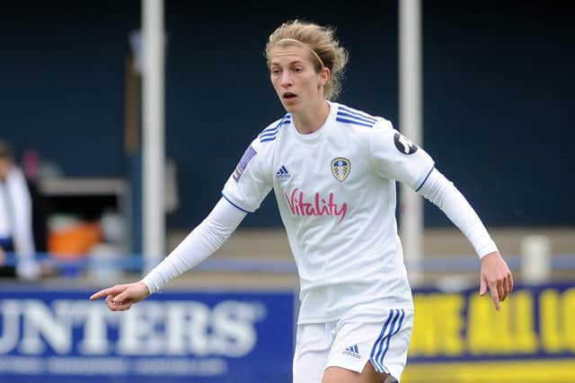 Abbie Brown, a scorer for Leeds United Women in Sunday's 6-0 win over Alnwick Town at Elland Road. Picture: Steve Riding.