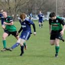 Robafadzo Noah shoots for Leeds City FC IV in their 1-1 Yorkshire Amateur Division 5 draw at North Leeds Reserves. Picture: Steve Riding