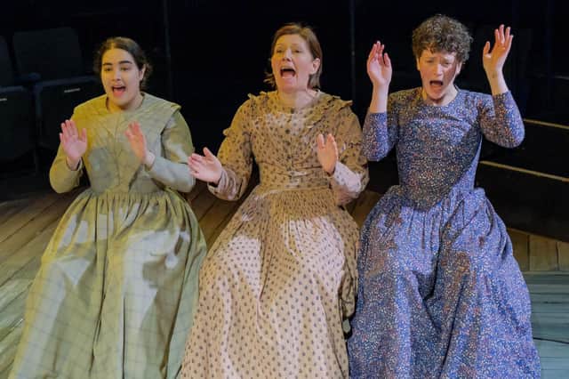 Nia Gandhi, Sarah Groarke and Zoe West in Jane Eyre at the Stephen Joseph Theatre, Scarborough