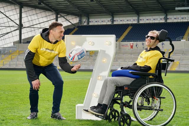 Rob Burrow MBE and Kevin Sinfield OBE come together at Headingley Stadium to officially launch the Rob Burrow Leeds Marathon. Picture by Simon Dewhurst.