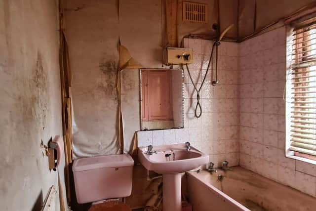 What the bathroom looked like before renovation.