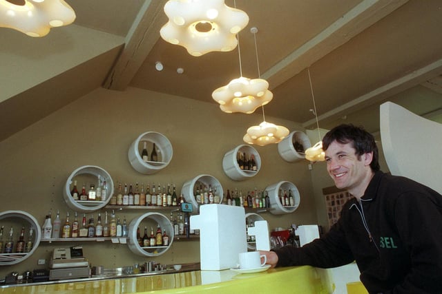 Pictured is Nigel Coughlan of Norman's on Call Lane. The bottle containers on the rear wall above the bar were proving a talking point among customers. They were all recycled washing machine drums.