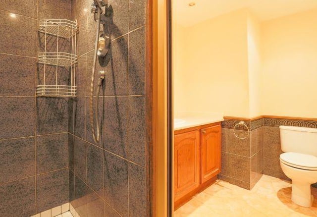 This room has its own bathroom.