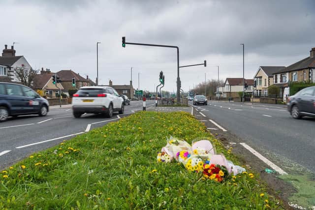 A man was killed as he crossed the road and was hit by a car in Bradford Road.