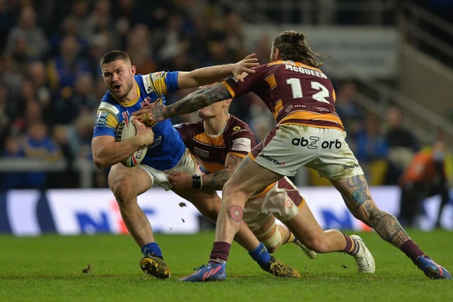 8: His best game for Leeds, aggressive and took some stopping. Picture by Bruce Rollinson.