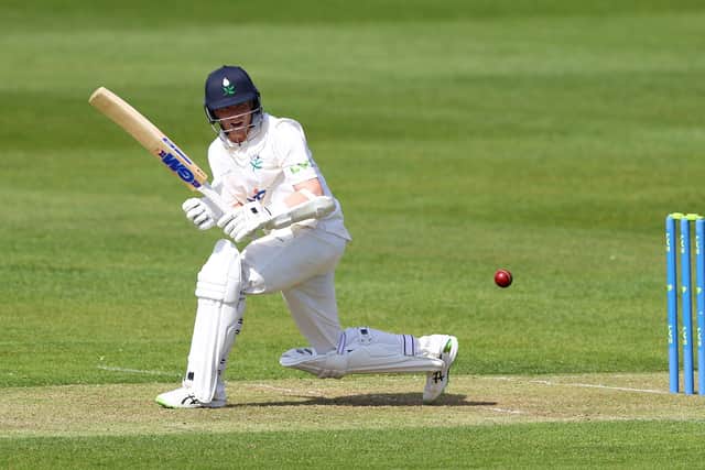 Yorkshire's Harry Duke played a vital supporting role alongside centurion Harry Brook against Gloucestershire on day two in Bristol Picture: Michael Steele/Getty Images