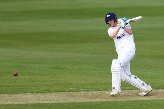 Key role: Yorkshire's England batsman Harry Brook scored vital runs in both innings to set up the win. (Photo by Michael Steele/Getty Images)