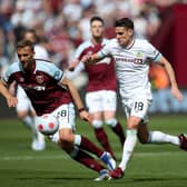 SERIOUS INJURY: For Burnley's Ashley Westwood, right, in Sunday's Premier League clash at West Ham United.
Photo by Steve Bardens/Getty Images.