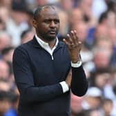 CUP RUN OVER: For Crystal Palace and boss Patrick Vieira, above, pictured on the Wembley sidelines during Sunday's 2-0 defeat to Chelsea.
Photo by GLYN KIRK/AFP via Getty Images.