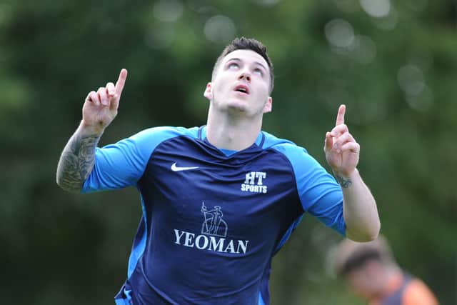 Jason Davis, who scored two goals in HT Sports' 6-3 Leeeds Combination League Jubilee Premier win over Seacroft Community SSC. Picture: Gerard Binks/YPN.
