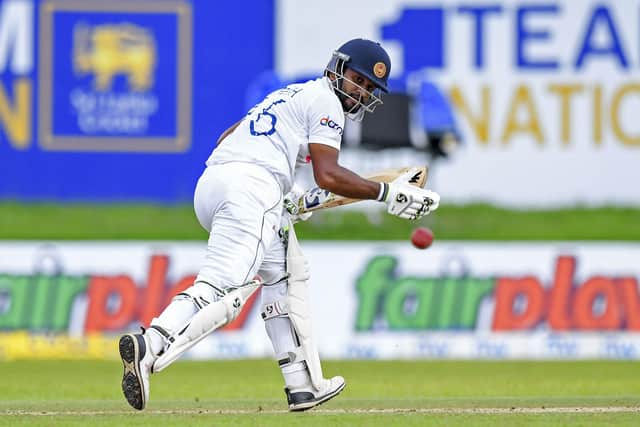 Sri Lanka's captain Dimuth Karunaratne in action against the West Indies in Galle in November last year. Picture: ISHARA S. KODIKARA/AFP/Getty Images