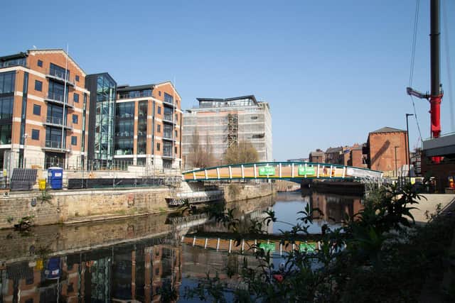 An image from March of the installation of the new David Oluwale bridge in Leeds. Picture: Leeds City Council