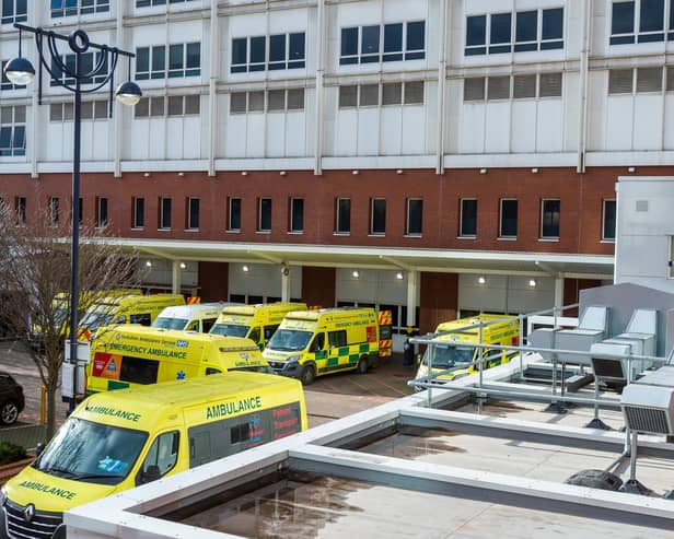 Ambulances outside Leeds General Infirmary earlier this year.