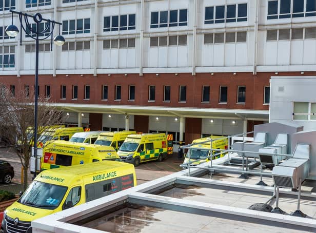 Ambulances outside Leeds General Infirmary earlier this year.