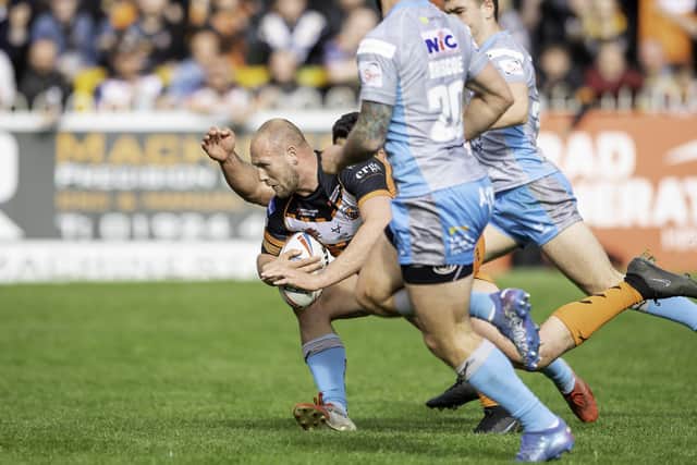 Liam Watts' try was the 'killer' blow for Leeds Rhinos according to Castleford Tigers coach Lee Radford. Picture: Allan McKenzie/SWpix.com.