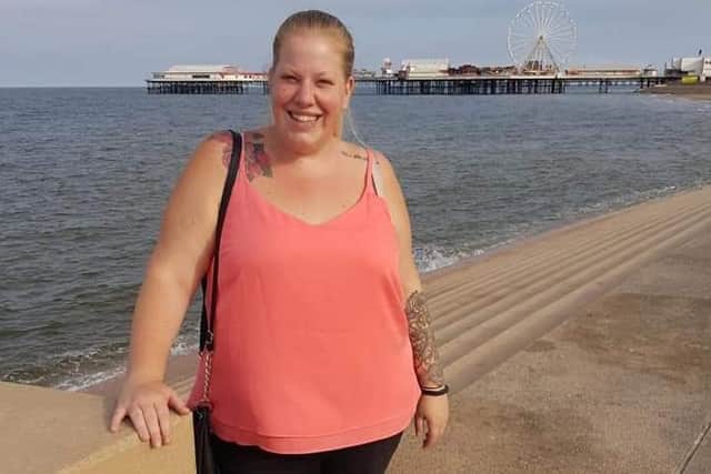 Stacey Gascoyne as she looked before her shedding more than 14 stone.