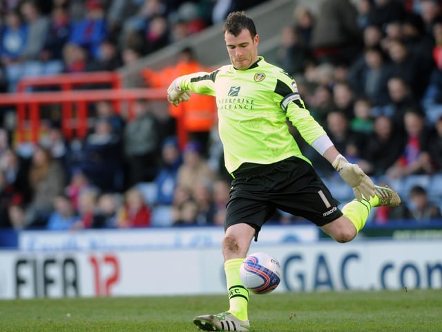 Leeds United goalkeeper Andy Lonergan clears the ball.