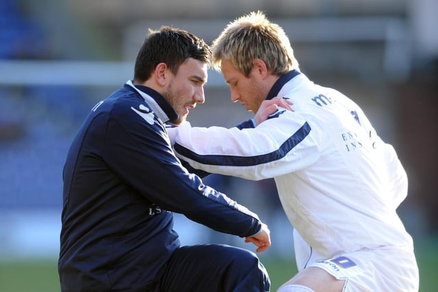 Robert Snodgrass and Luciano Becchio warm up before kick-off.