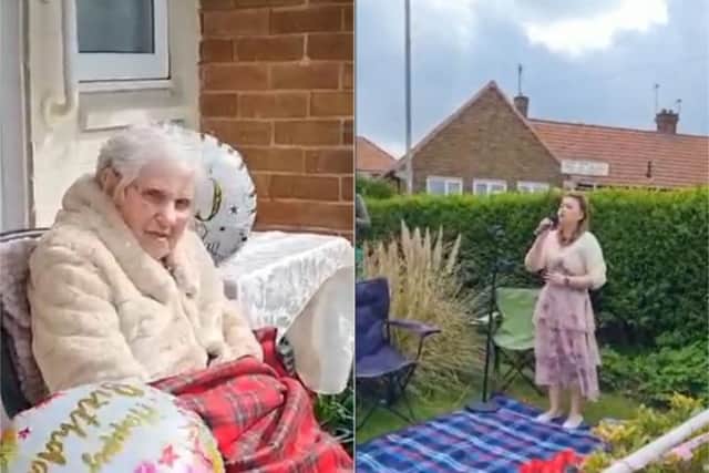 An incredibly talented 16-year-old Leeds girl stepped in at the last minute to save the birthday of a Covid-struck 100-year-old - with an amazing rendition of 1940s wartime songs.